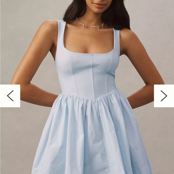 Light Blue Sleeveless Party Dress - Picture 4 of 7